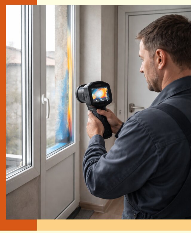 Тепловизионное обследование окон и дверей в Кушве
