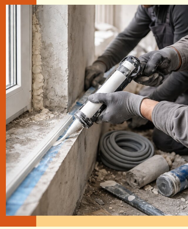 Герметизация стыков и примыканий зданий в Кушве